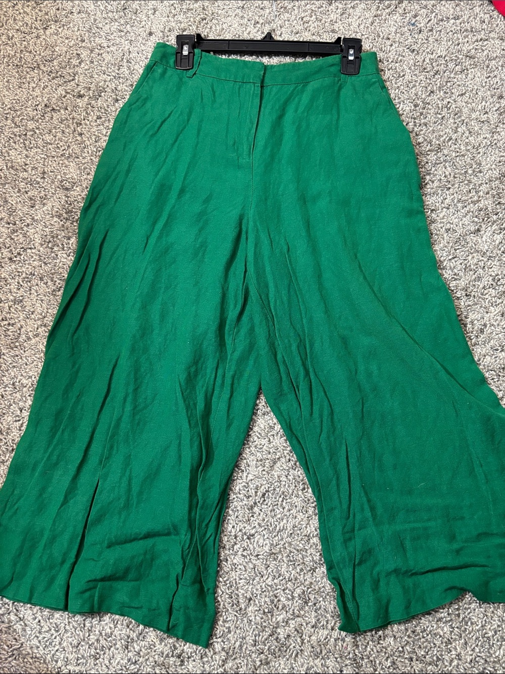 Worthington Green Wide-Leg Capris